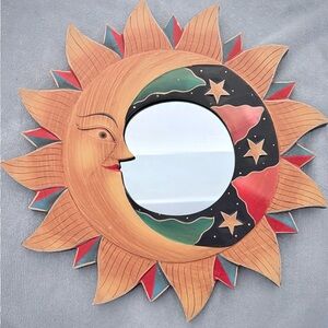 Vintage celestial moon wood frame
Mirror